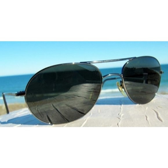 Giorgio Armani Vintage Gunmetal Frame Aviator Sunglasses 681 1144 Sz Small main image 6